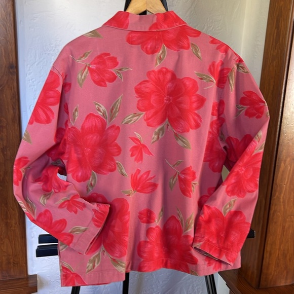 Tantrums Vintage ‘90’s Hibiscus Floral Jean Jacket Size M - Picture 8 of 12